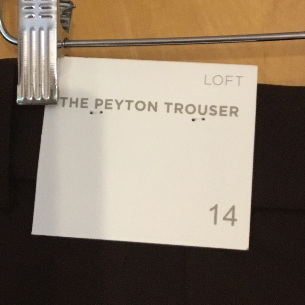 NWT LOFT Peyton Trouser Chocolate high-waist, wide leg Size 14 - Picture 2 of 10